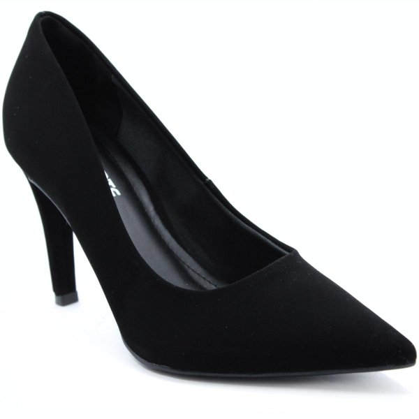 Scarpin Via Marte Nobuck Salto Alto Feminino - Preto