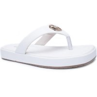 Chinelo Via Marte Logo Metal Detalhe Feminino - Branco