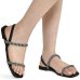 Rasteira Via Marte Strass Feminina - Preto