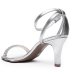 Sandália Via Marte Metalizado Strass Feminina - Prata