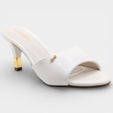 Tamanco Via Marte Salto Fino Detalhe Feminino - Branco