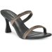 Tamanco Via Marte Tiras Strass Salto Médio Feminino - Preto