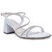 Sandália Via Marte Salto Bloco Strass Feminina - Branco