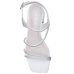 Sandália Via Marte Salto Bloco Strass Feminina - Branco