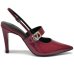 Scarpin Via Marte Salto Médio Detalhe Verniz Feminino - Vinho