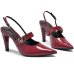Scarpin Via Marte Salto Médio Detalhe Verniz Feminino - Vinho