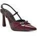 Scarpin Via Marte Salto Médio Fivelas Detalhe Feminino - Vinho