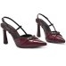Scarpin Via Marte Salto Médio Fivelas Detalhe Feminino - Vinho
