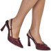 Scarpin Via Marte Salto Médio Fivelas Detalhe Feminino - Vinho