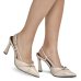 Scarpin Via Marte Salto Médio Fivelas Detalhe Feminino - Creme