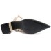Scarpin Via Marte Salto Bloco Detalhe Feminino - Creme