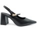 Scarpin Via Marte Salto Bloco Detalhe Feminino - Preto