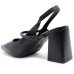 Scarpin Via Marte Salto Bloco Detalhe Feminino - Preto