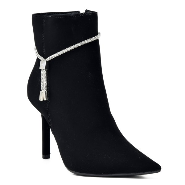 Bota Via Marte Nobuck Cano Curto Salto Alto - Preto