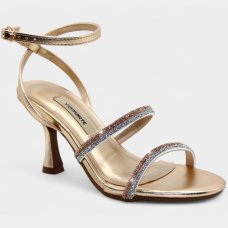 Sandália Via Marte Strass Feminina - Dourado