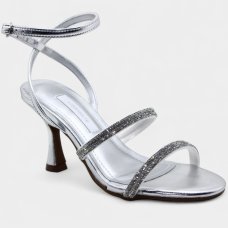 Sandália Via Marte Strass Feminina - Prata