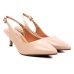 Scarpin Vizzano Slingback Bico Fino Salto Baixo - Bege