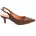 Scarpin Vizzano Slingback Bico Fino Salto Baixo - Marrom