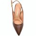 Scarpin Vizzano Slingback Bico Fino Salto Baixo - Marrom