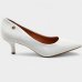 Scarpin Vizzano Salto Baixo Básico Bico Fino Feminino - Off White