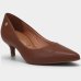 Scarpin Vizzano Salto Baixo Básico Bico Fino Feminino - Marrom