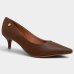 Scarpin Vizzano Salto Baixo Básico Bico Fino Feminino - Marrom
