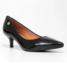 Scarpin Vizzano Salto Baixo Verniz Feminino - Preto