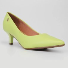 Scarpin Vizzano Salto Baixo Básico Bico Fino Feminino - Verde