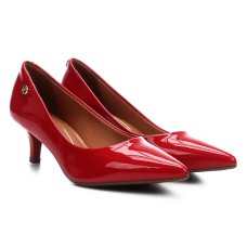 Scarpin Vizzano Salto Baixo Verniz - Vermelho