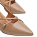 Scarpin Vizzano Slingback Salto Fino Baixo Verniz - Bege