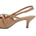 Scarpin Vizzano Slingback Salto Fino Baixo Verniz - Bege