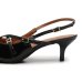 Scarpin Vizzano Slingback Salto Fino Baixo Verniz - Preto
