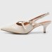 Scarpin Vizzano Slingback Salto Fino Baixo Verniz - Off White