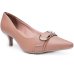 Scarpin Vizzano Salto Médio Bico Fino Fivela Feminino - Caramelo