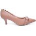 Scarpin Vizzano Salto Médio Bico Fino Fivela Feminino - Caramelo