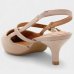 Scarpin Vizzano Slingback Bico Fino Tiras Salto Baixo - Bege