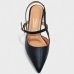 Scarpin Vizzano Slingback Bico Fino Tiras Salto Baixo - Preto