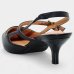 Scarpin Vizzano Slingback Bico Fino Tiras Salto Baixo - Preto