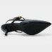 Scarpin Vizzano Slingback Bico Fino Tiras Salto Baixo - Preto