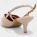 Scarpin Vizzano Slingback Bico Fino Verniz Salto Baixo - Bege