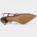 Scarpin Vizzano Slingback Bico Fino Verniz Salto Baixo - Marrom Escuro