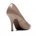 Scarpin Vizzano Salto Alto Bico Fino Verniz - Bege