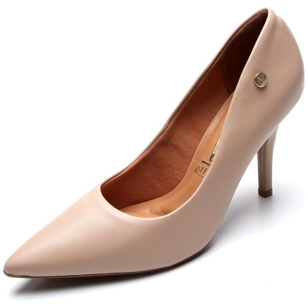 Scarpin Vizzano Pelica Fosco Salto Alto Feminino - Bege