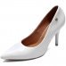 Scarpin Vizzano Salto Alto Bico Fino Verniz - Branco