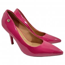 Scarpin Vizzano Salto Alto Bico Fino Verniz - Rosa Pink