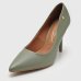 Scarpin Vizzano Pelica Salto Alto Bico Fino - Verde Oliva