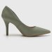 Scarpin Vizzano Pelica Salto Alto Bico Fino - Verde Oliva