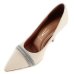 Scarpin Vizzano Tira Strass Salto Alto - Branco Off