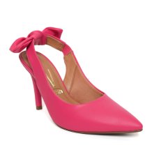 Scarpin Vizzano Slingback Salto Alto Laço Calcanhar - Pink