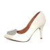 Scarpin Vizzano Coração Strass Salto Alto - Branco Off